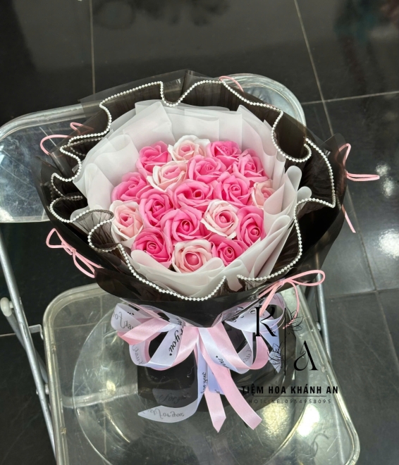 Hoa sáp tone hồng dễ thương -đặt hoa online ở biên hòa