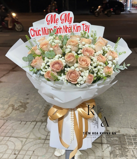 Mẫu bó hoa tươi chúc mừng sinh nhật mẹ-giao hoa tươi biên hòa