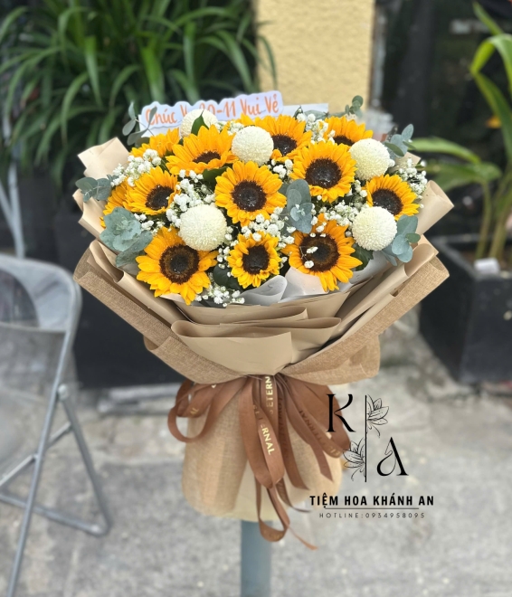 Bó hoa hướng dương mừng tốt nghiệp biên hòa