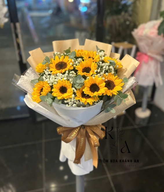 Bó hoa chúc mừng hướng dương ở biên hòa