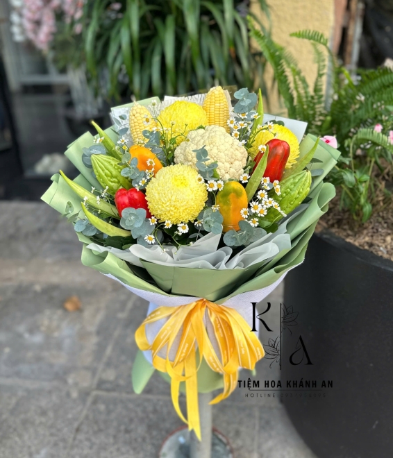 Bó hoa chúc mừng trái cây tặng bạn thân 