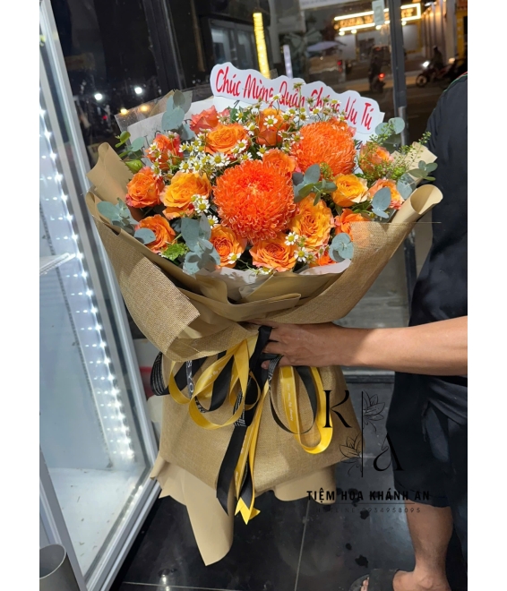 Bó Hoa tone cam chúc mừng 20/10 biên hoà