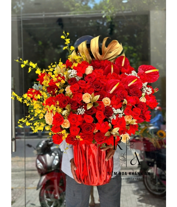 Giỏ hoa chúc mừng khai trương bạn thân