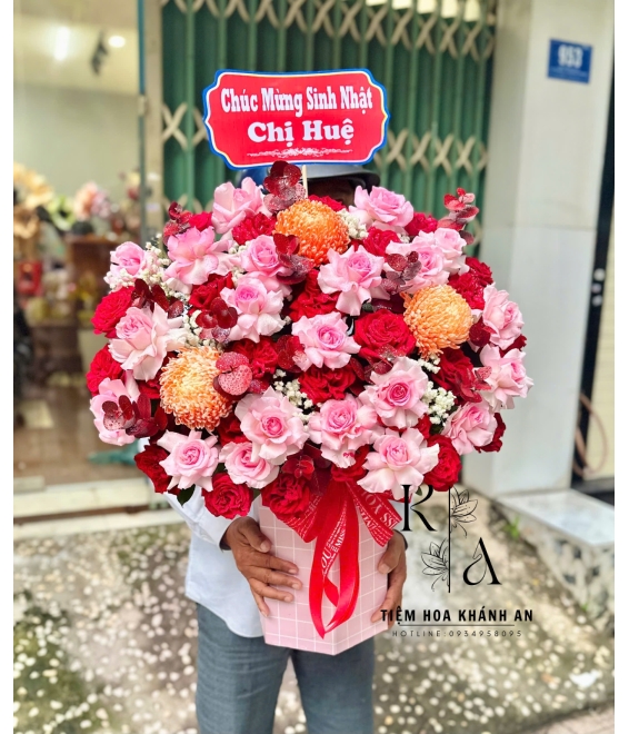 Giỏ hoa chúc mừng khai trương chị gái 