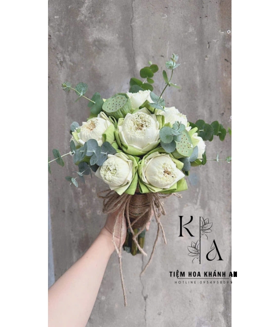 Hoa cưới bông sen xanh