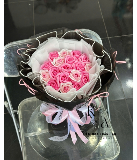 Hoa sáp tone hồng dễ thương -đặt hoa online ở biên hòa