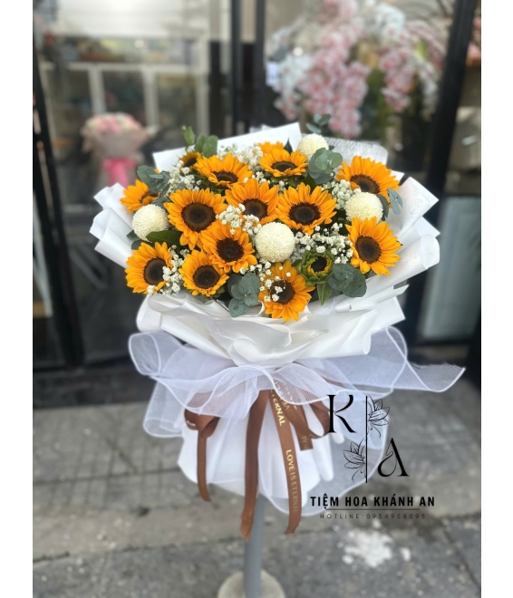 Bó hoa chúc mừng hướng dương mừng tốt nghiệp